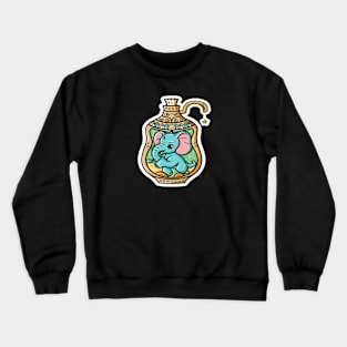 Cute Elephant in a Genie Bottle Crewneck Sweatshirt